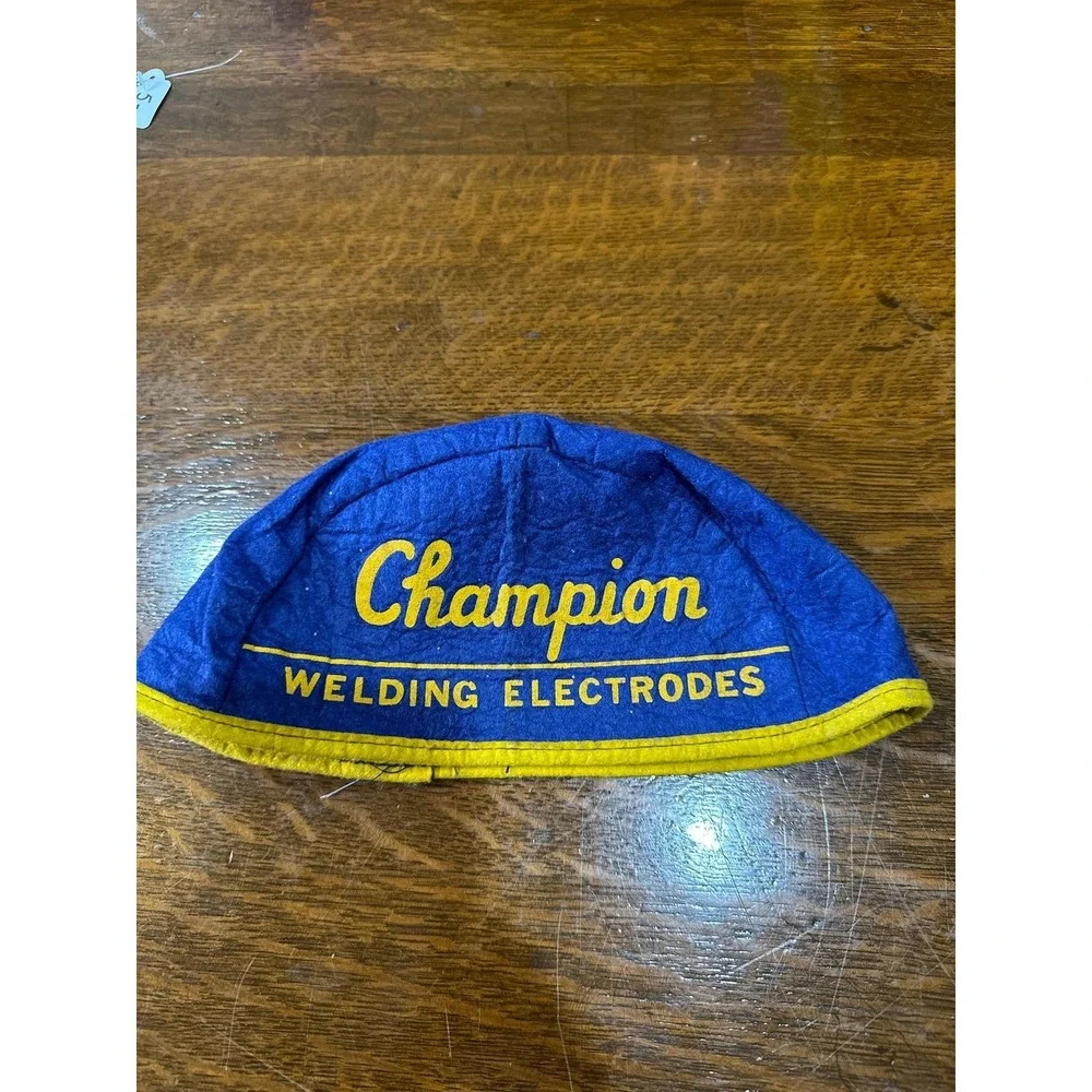 Vintage Champion Welding Electrodes Hat Skull Cap‎ One Size Blue Workwear Mens